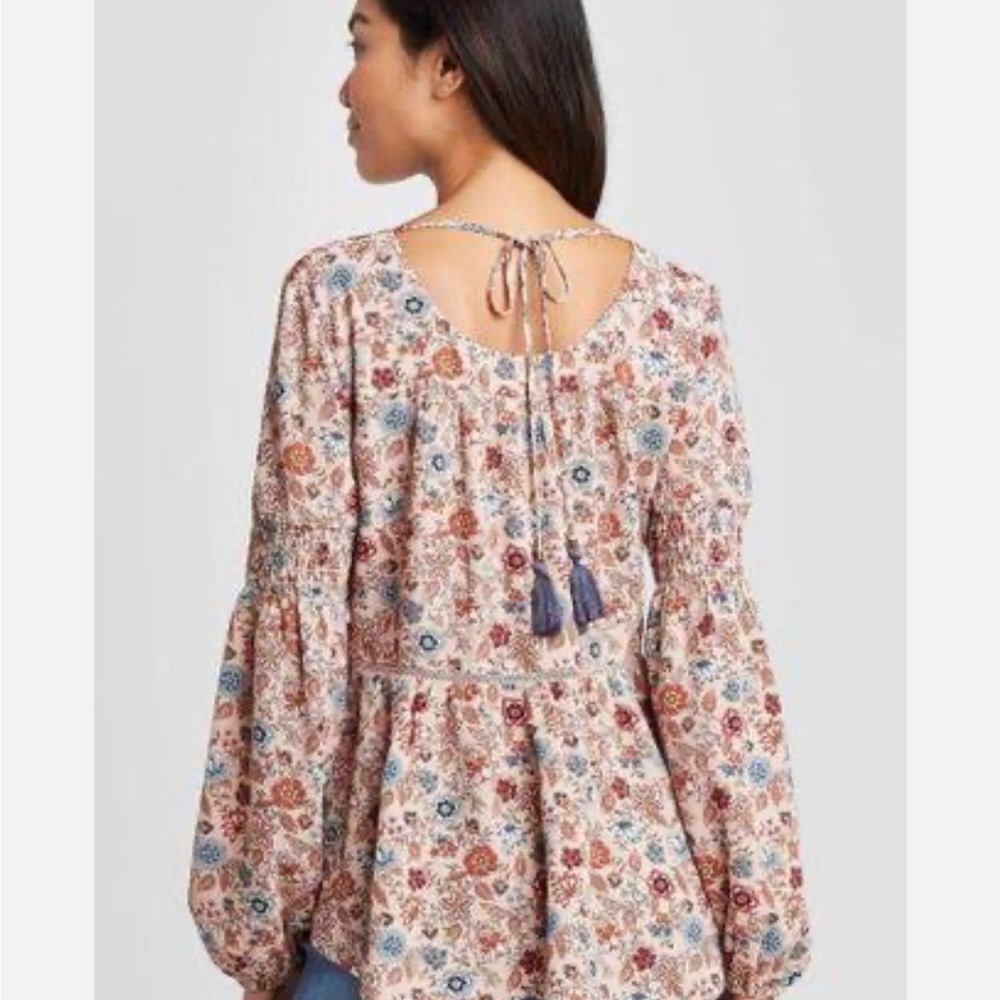 SOLD- Knox Rose Floral Long Sleeve  Floral Blouse Sz M NWOT - Picture 2 of 7